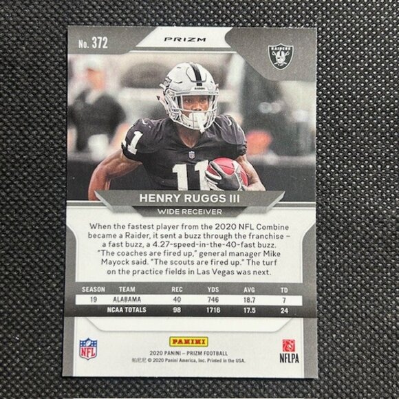 2020 Panini Prizm Checkerboard Prizm #160 Henry Ruggs III SSP Las Vegas Raiders - Picture 2 of 2